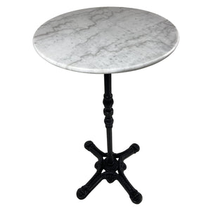 Round Marble Bar Table with Cast Iron Base