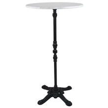 Round Marble Bar Table with Cast Iron Base