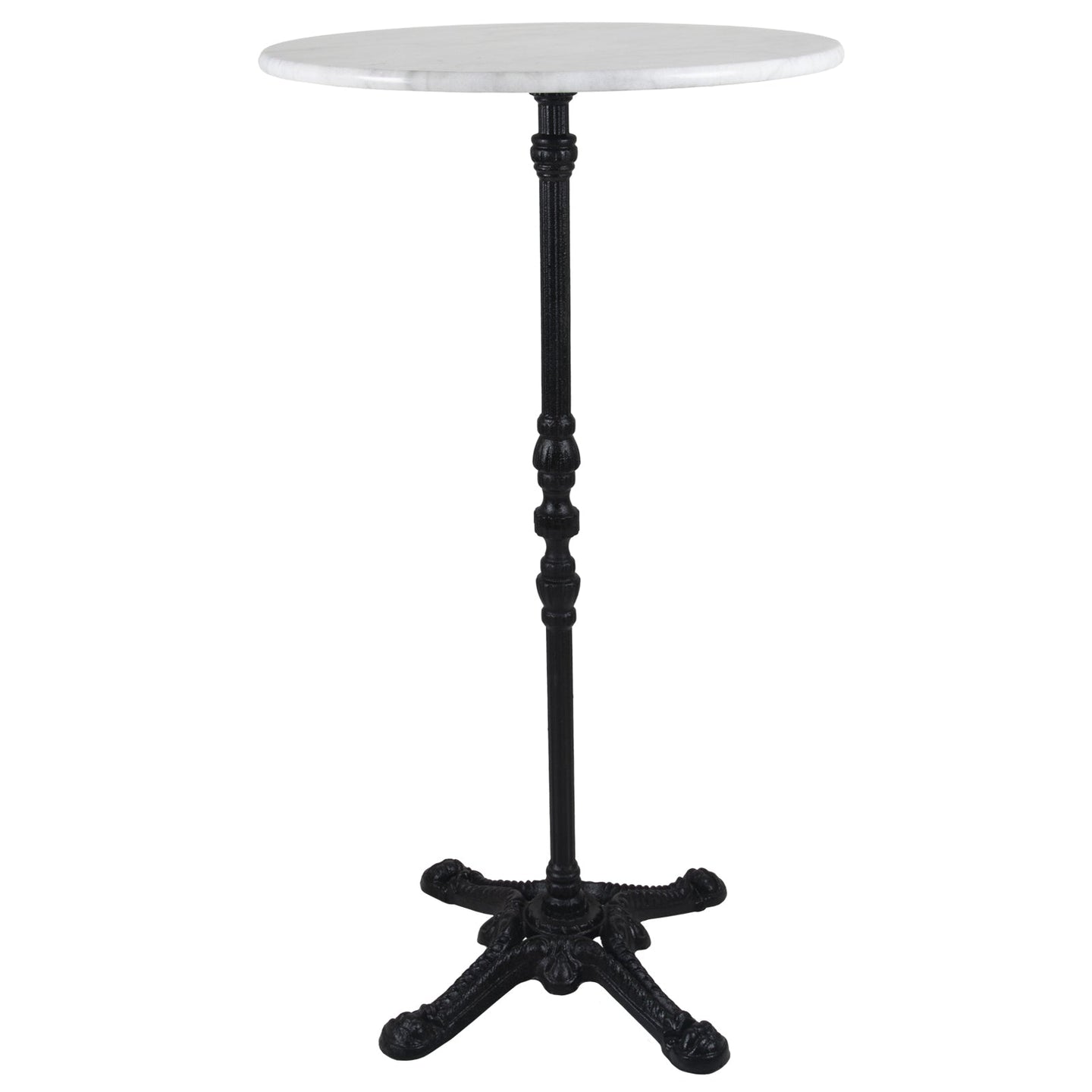 Round Marble Bar Table with Cast Iron Base